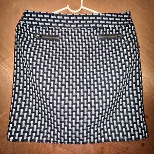 LOFT Black and White Textured Mini Skirt